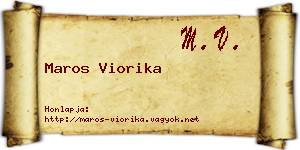 Maros Viorika névjegykártya